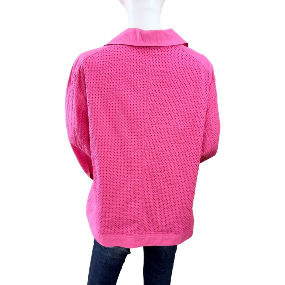 ALLISON DALEY Pink Textured Button Front Jacket Women Size‎ 16 Spring Church - Picture 3 of 15